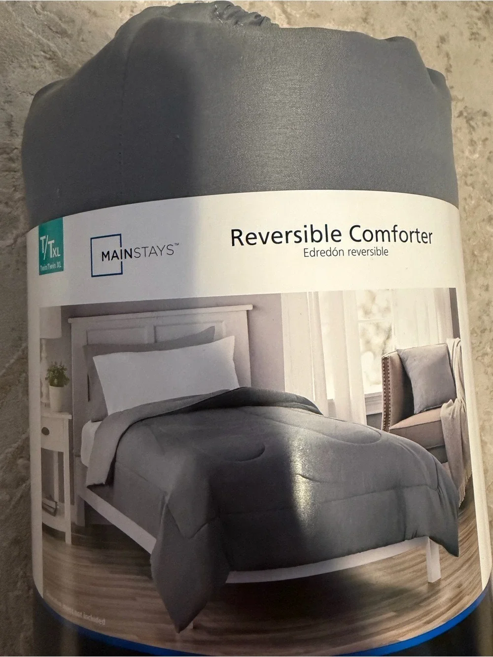 Mainstays Reversible Twin/Twin XL Comforter - Grey